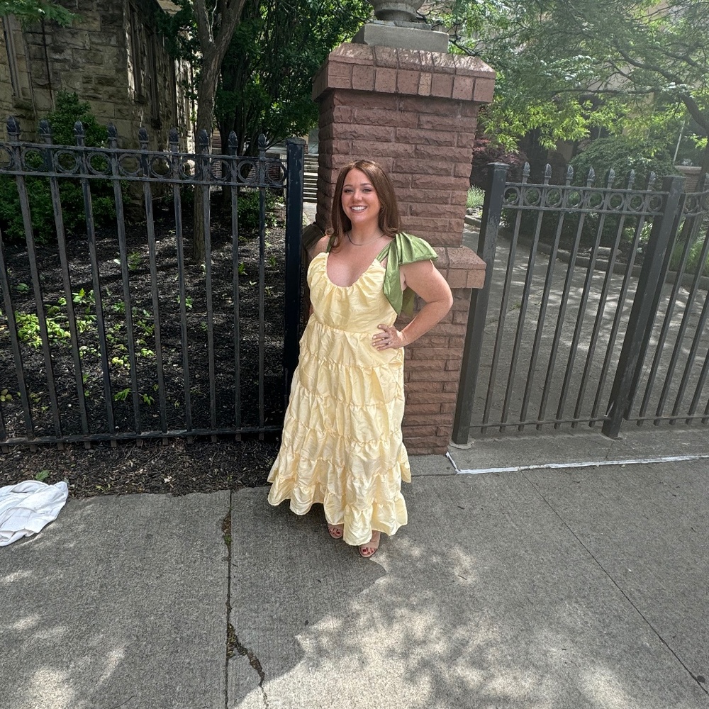 Anthropologie Hutch Scoop-Neck Tiered Maxi Dress